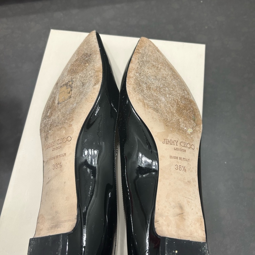 Jimmy Choo Black Patent Leather Flats - Picture 4 of 4